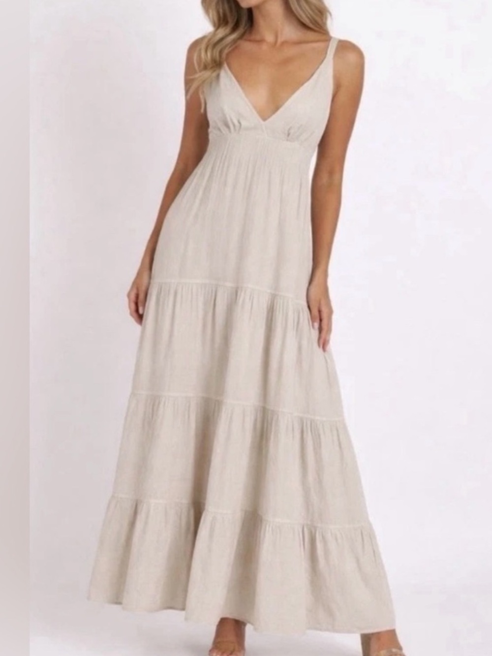 SEASPICE Samantha Maxi Dress Coastal Cowgirl Boho Natural Neutral Medium